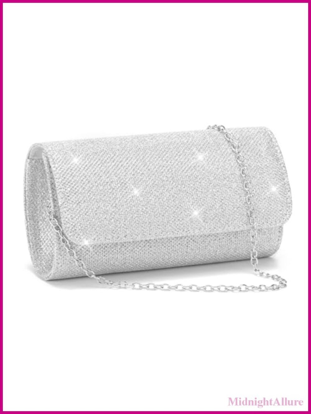 Sparkling Envelope Clutch Evening Bag with Detachable Chain for Weddings Parties